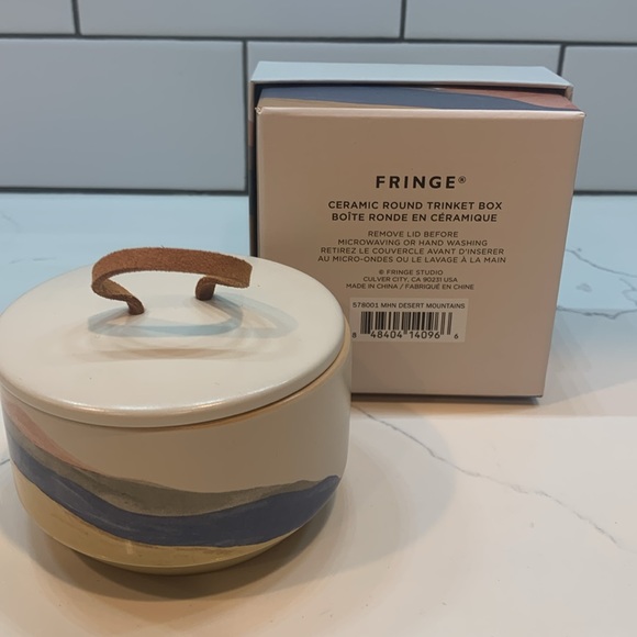 Fringe Ceramic Round Trinket Box Desert Mountain - Picture 3 of 4